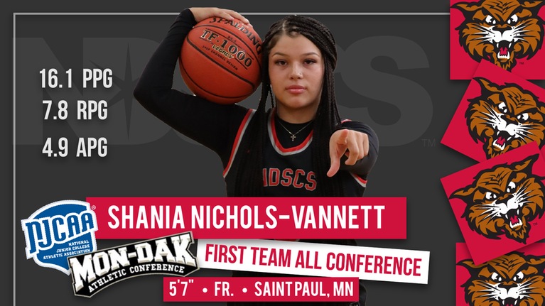 NDSCS Women's Basketball Shania Nichols-Vannett Named 1st Team All Conference